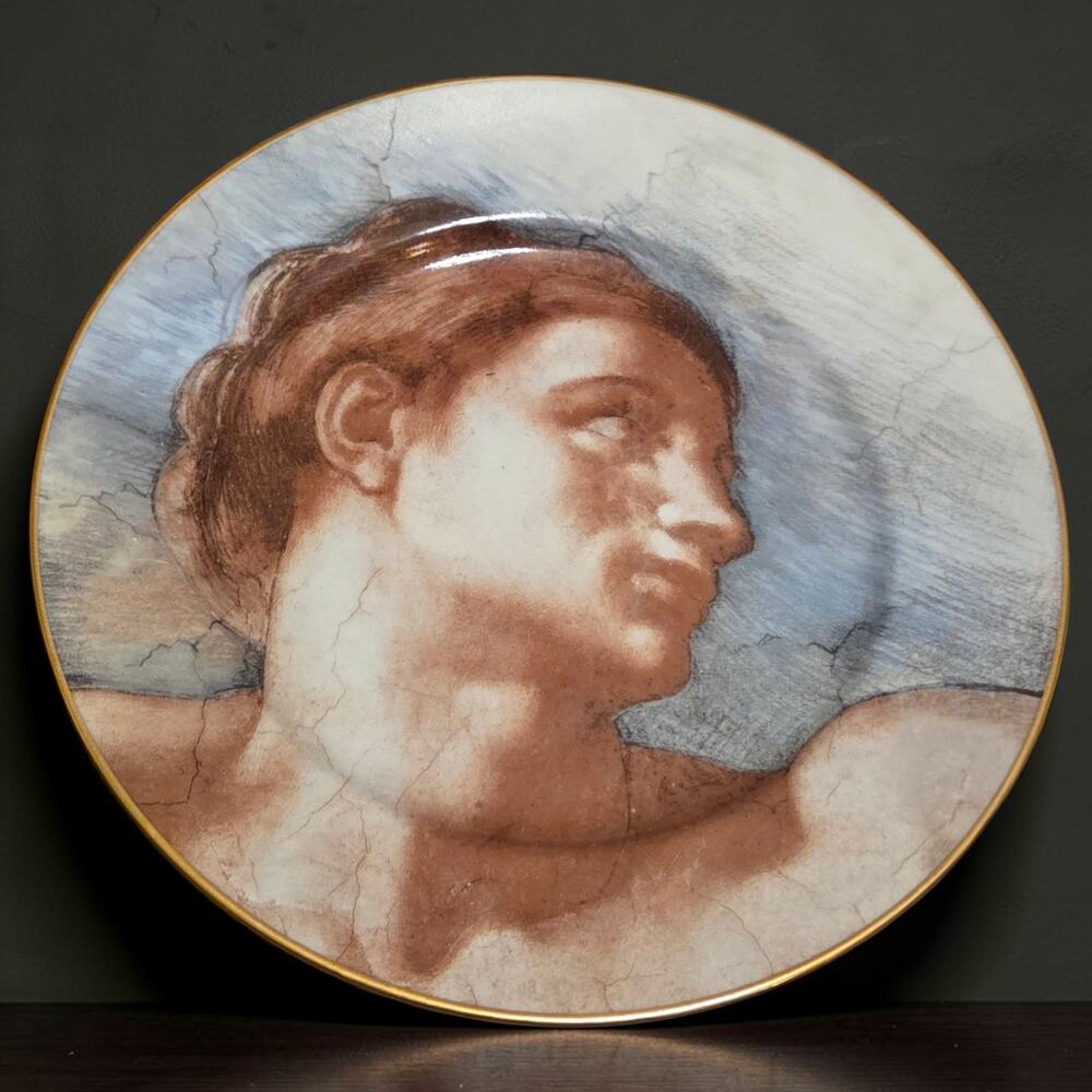 Fitz and Floyd Michelangelo III Delphica Plate 3 from Sistine Chapel Salad Plate